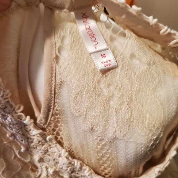 Off White Cream Lace Tank Top Style Blouse - Picture 8 of 11